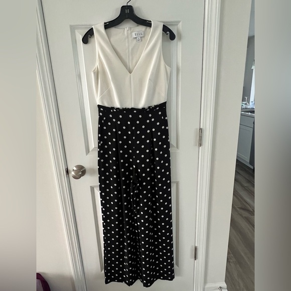 Elle Pants - Elle Black and White Polka Dot Jumpsuit
